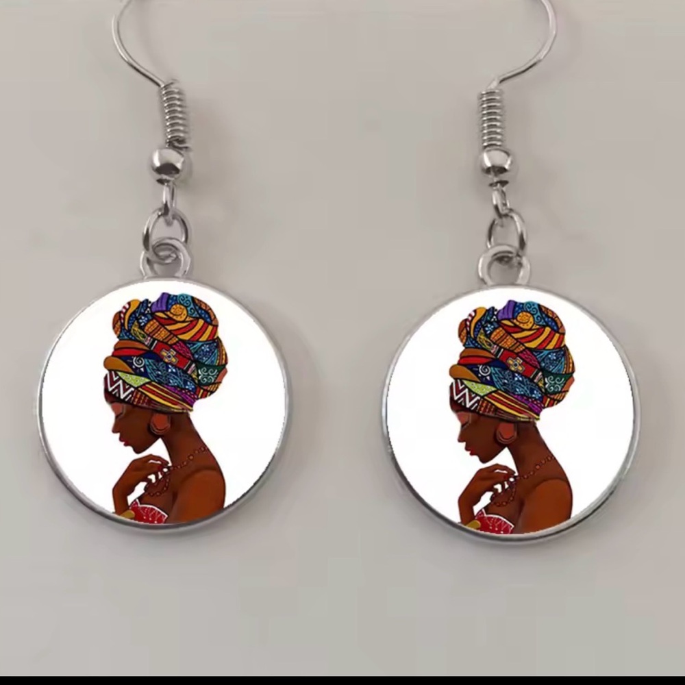 Colorful African Silhouette Earrings